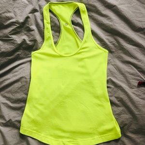 Lululemon Neon Yellow Cool Racerback Tank